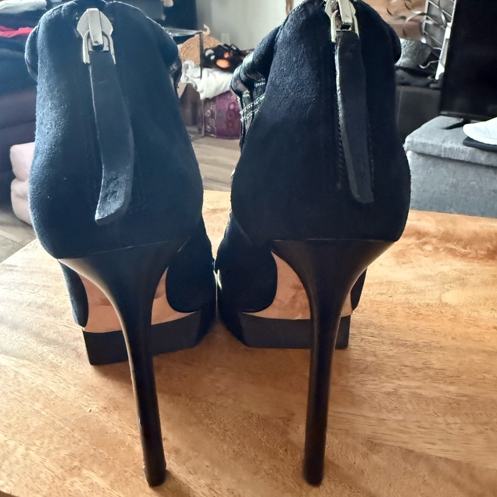 Camilla Skovgaard black leather platform stiletto booties Sexy! Sz 38.5/8.5 - Picture 5 of 6